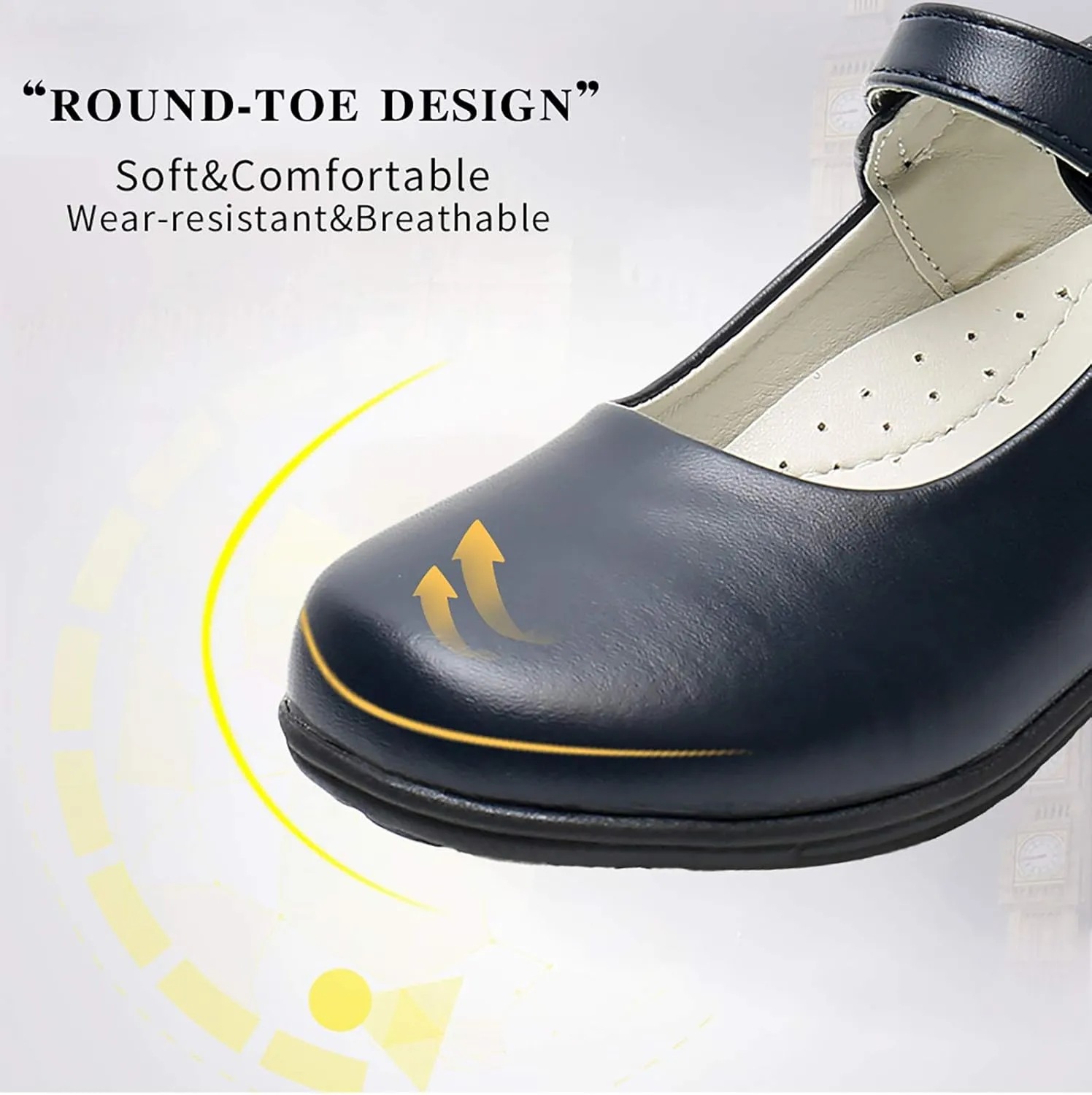 Girl's Mary Jane School Uniform Shoes Strap Dress Uniform Flats Black (Toddler/Little Girl/Big Girl)