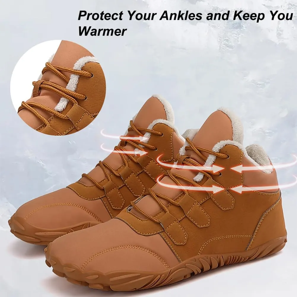 Glacia Barefoot Shoes Women Men, 2025 New Winter Warm Comfortable Non-Slip Barefoot Boots