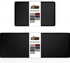 GORILLA GRIP Set of 2 Soft Anti Fatigue Mats for Kitchen Floor, Stain and Scratch Resistant, Soft Ergonomic Standing Office Desk Mat, Supportive Memory Foam Rug, 17x24   17x48, 1/2 Inch Thick, Black