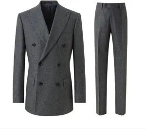 Gray Men's Suit Set Business Casual Formal Men Suits Dress Gentleman Mens Work Slim Blazers