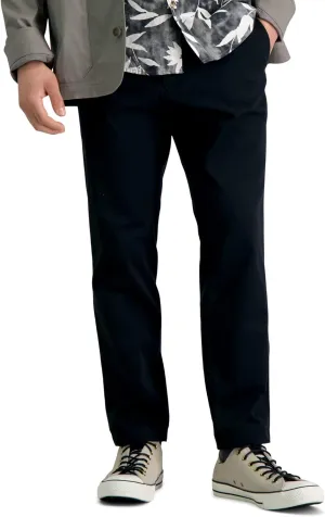 Haggar Men's Life Khaki Comfort Flat Front Slim Fit Chino Pant