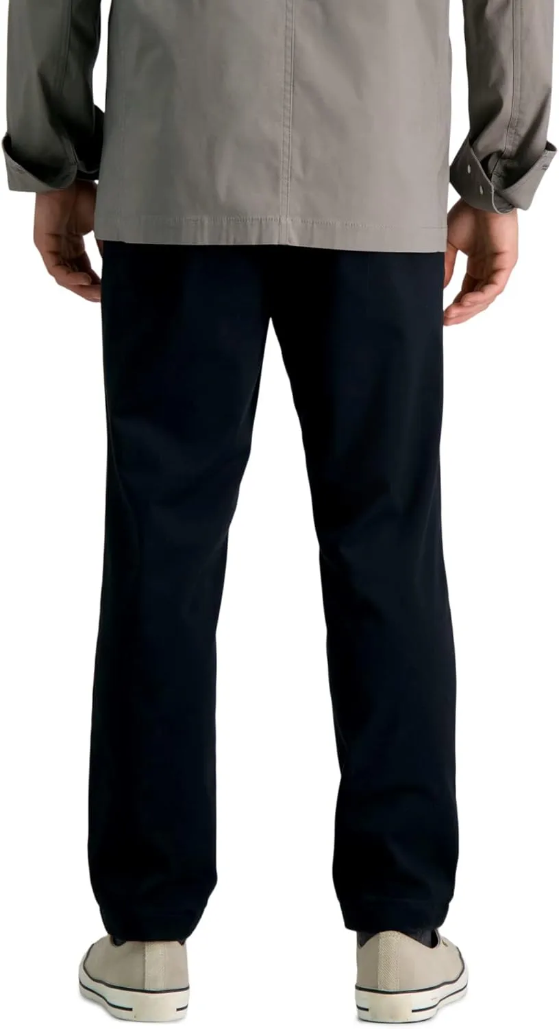 Haggar Men's Life Khaki Comfort Flat Front Slim Fit Chino Pant