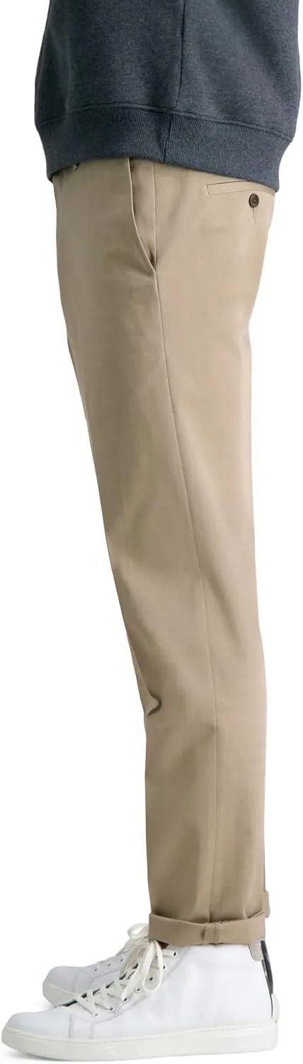 Haggar Men's Premium No Iron Khaki Slim Fit Flat Front Casual Pant