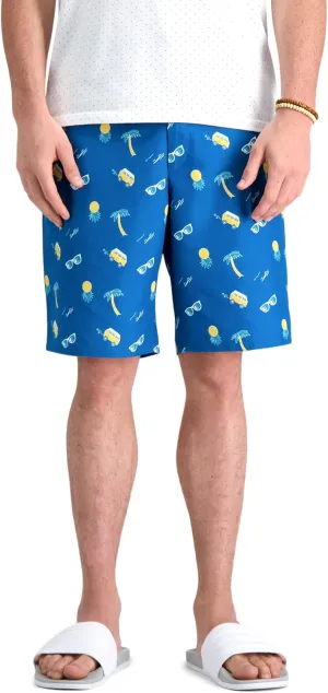 Haggar Men's The Active Series Hybrid Snap Closure Printed Short