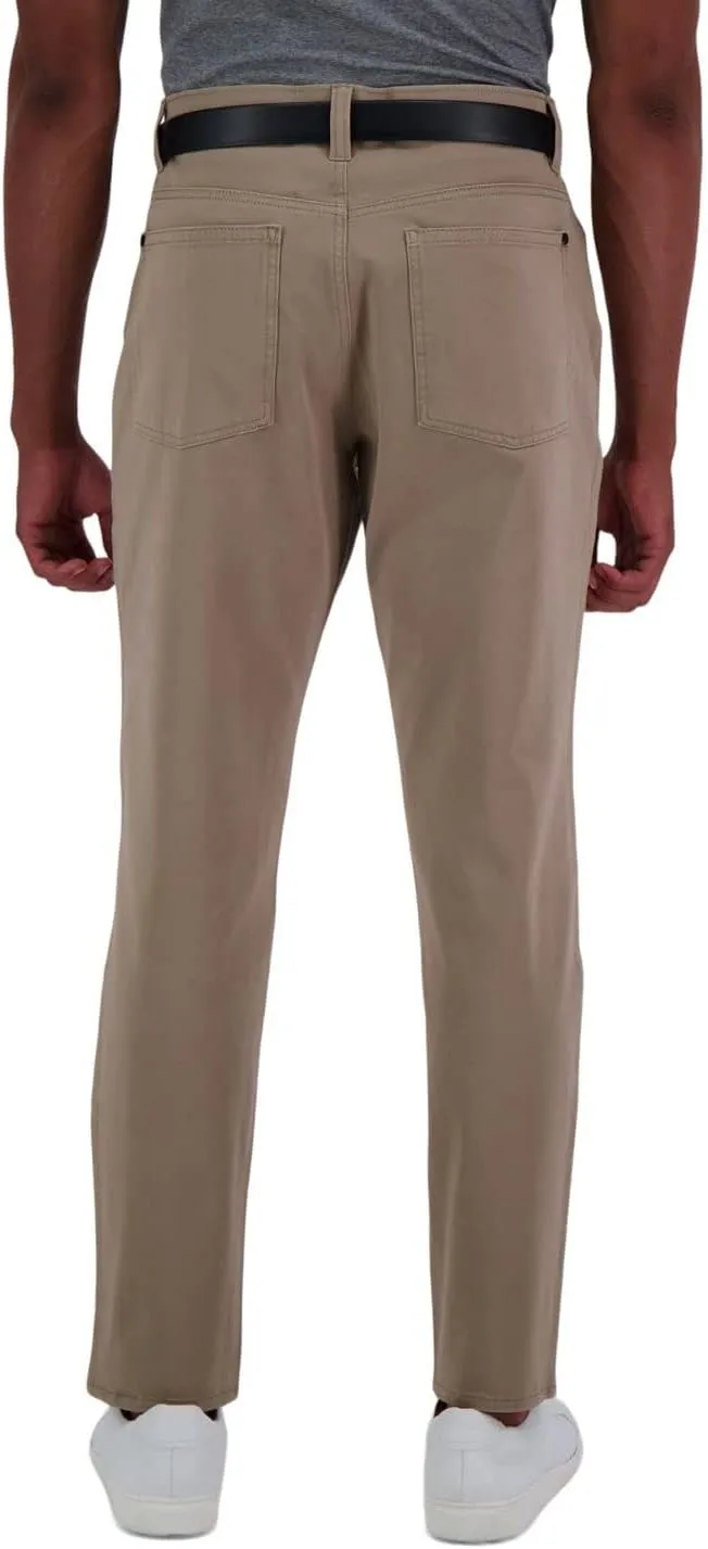 Haggar Men's The Active Series Slim/Straight Fit Flat Front Pant