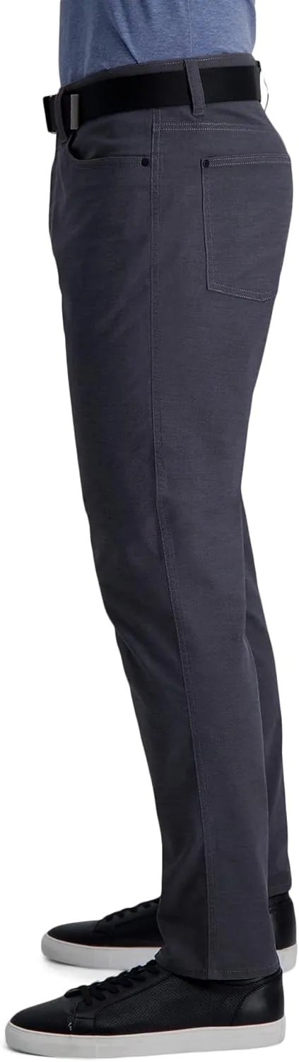 Haggar Men's The Active Series Slim/Straight Fit Flat Front Pant