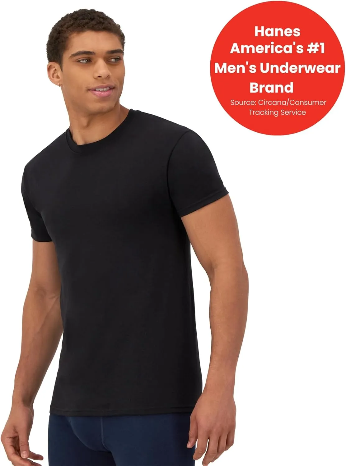 Hanes Men's Fresh Iq Slim Fit Crew Undershirt, 4-pack