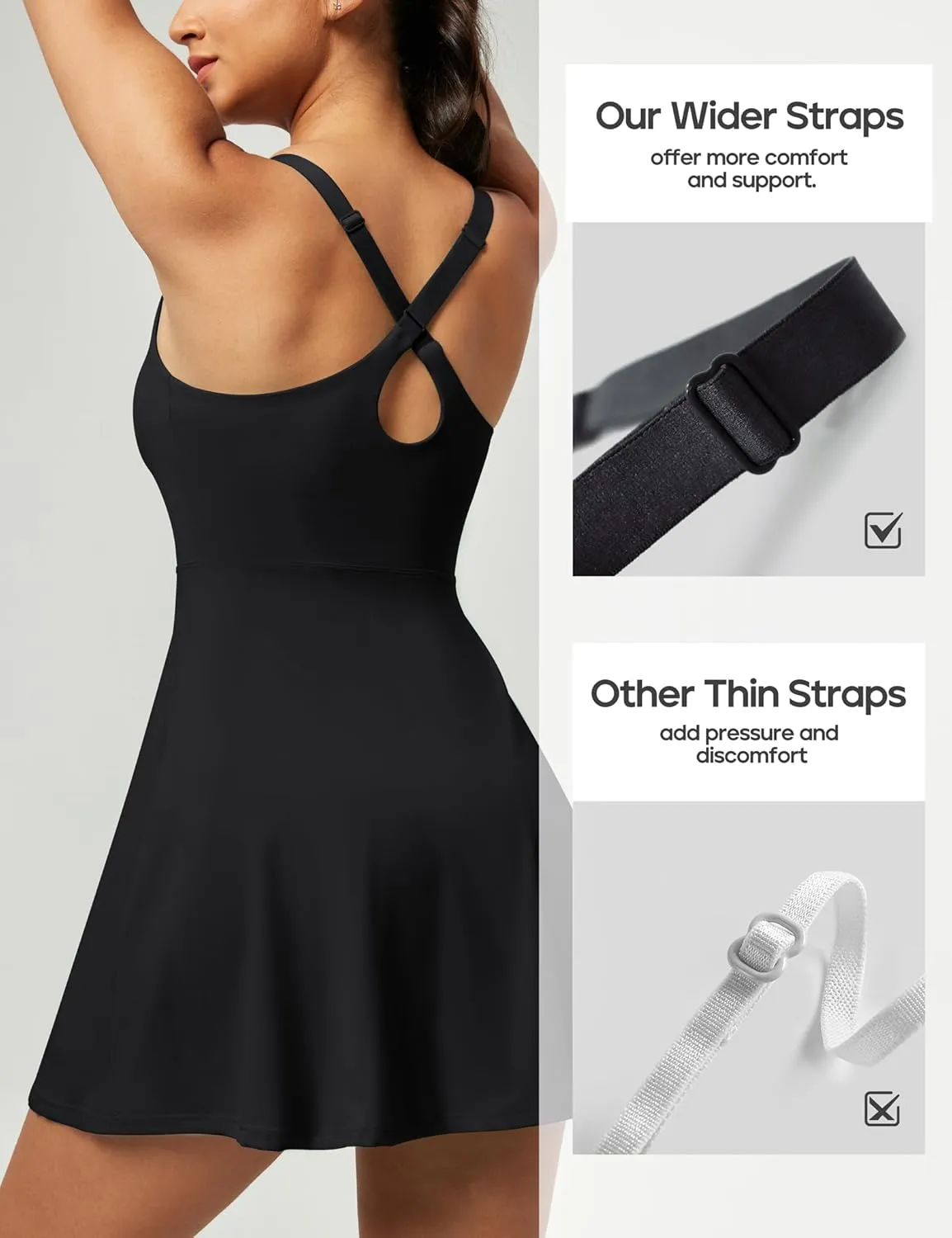 Heathyoga Tennis Dresses for Women Athletic Dress with Shorts Underneath Workout Dress with Pockets Summer Golf Outfits