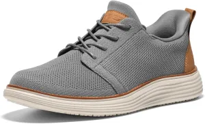 HEEZ Men's Fashion Sneakers, Breathable Oxford Shoes for Men, Lightweight Comfortable Walking Shoes, Anti-Slip TPR Outsole, Knit Fabric Upper