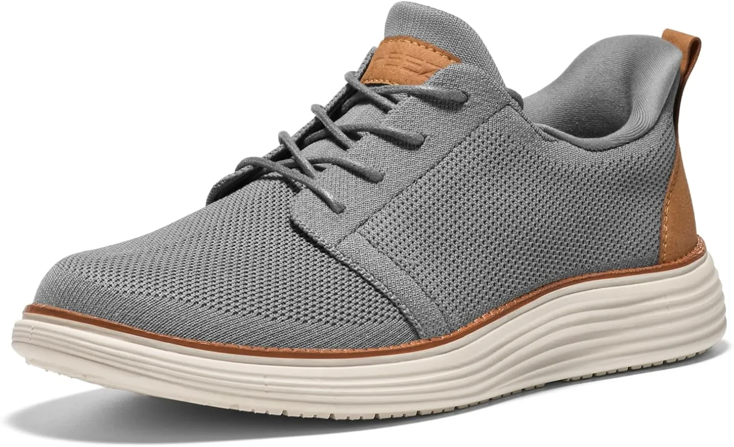 HEEZ Men's Fashion Sneakers, Breathable Oxford Shoes for Men, Lightweight Comfortable Walking Shoes, Anti-Slip TPR Outsole, Knit Fabric Upper