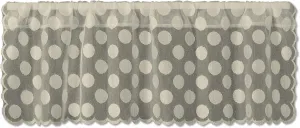 Heritage Lace Polka Dot II Valance, 58" x 14", Cafe