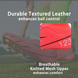 HESBITEUL Soccer Cleats for Mens Womens Youth FG Football Boots Outdoor Breathable Training Sneaker Shoes