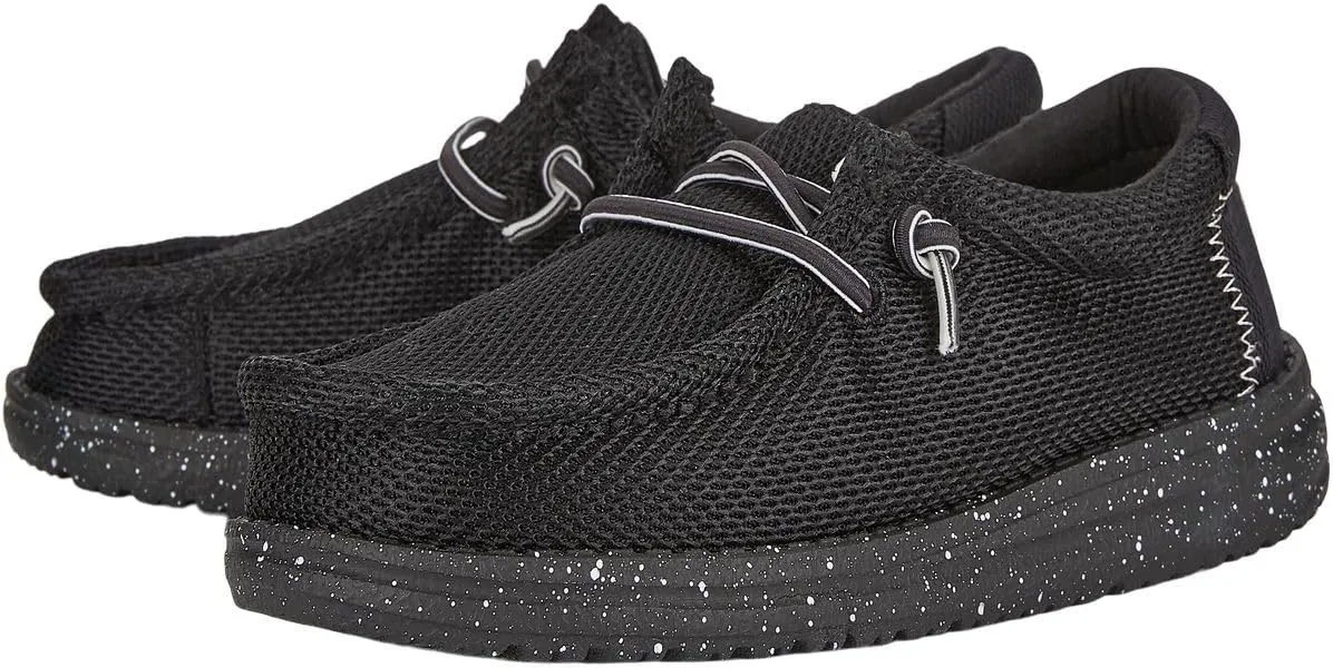 Hey Dude Boy's Wally Heathered Mesh | Youth's Shoes | Youth Slip-on Loafers | Comfortable & Light-Weight