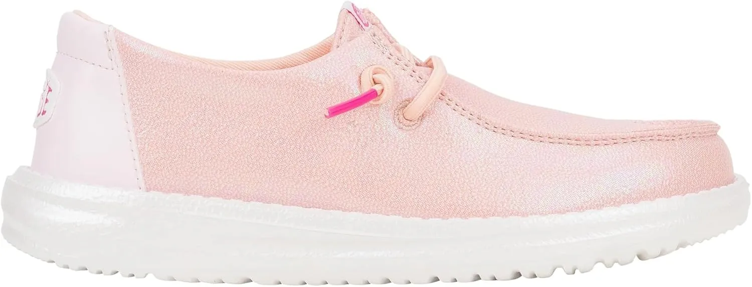 Hey Dude Kids Wendy Iridescent Sparkle (Little Kid/Big Kid) - Loafers for Kids - Canvas Upper - Cotton Lining
