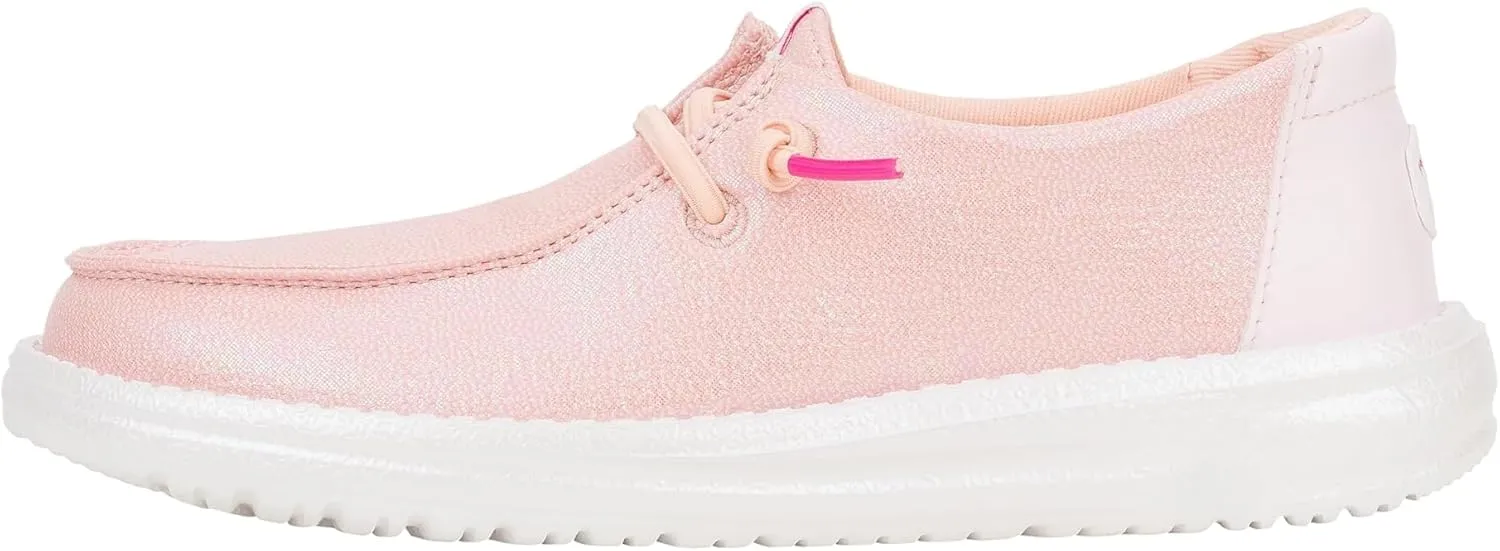 Hey Dude Kids Wendy Iridescent Sparkle (Little Kid/Big Kid) - Loafers for Kids - Canvas Upper - Cotton Lining