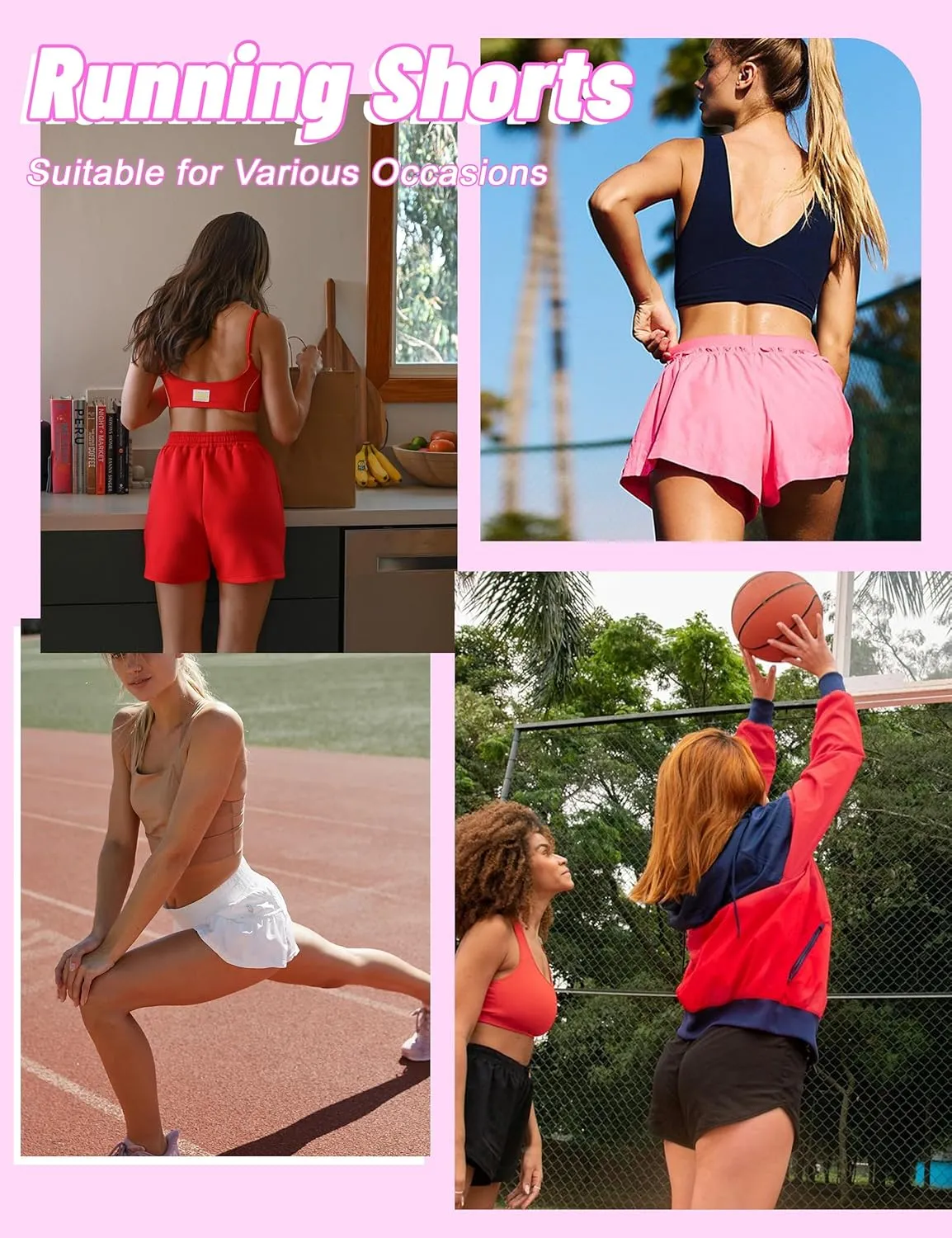 High Waisted Running Shorts for Women with Pockets, 2.5" Black Athletic Workout Gym Yoga Spandex Dolphin Shorts