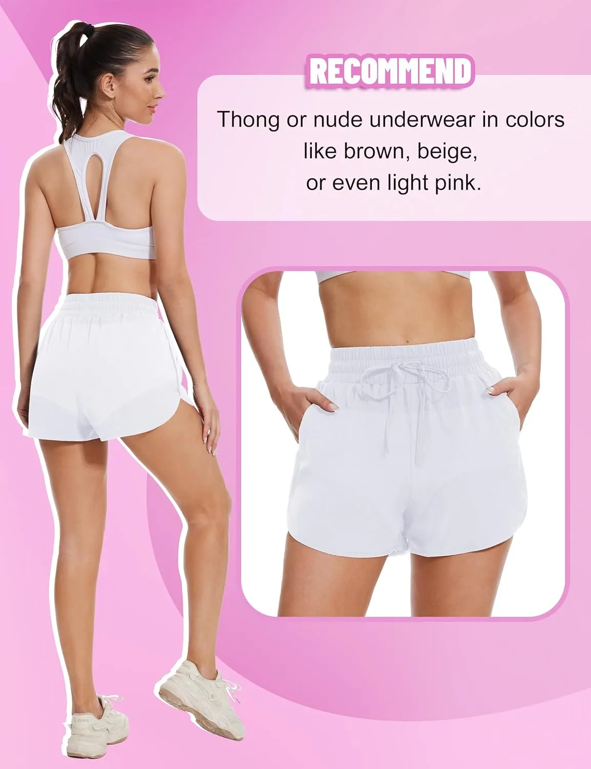 High Waisted Running Shorts for Women with Pockets, 2.5" Black Athletic Workout Gym Yoga Spandex Dolphin Shorts