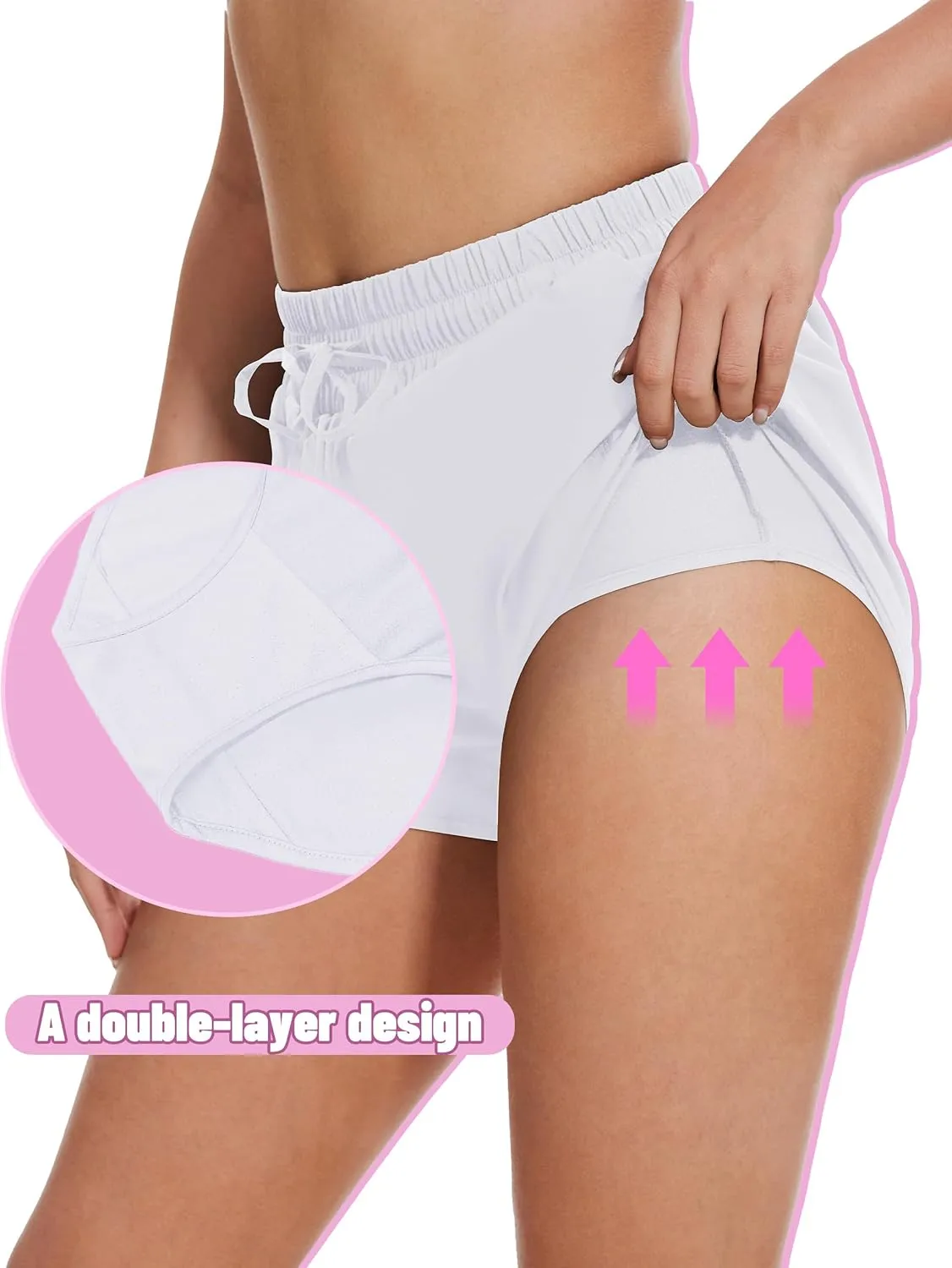 High Waisted Running Shorts for Women with Pockets, 2.5" Black Athletic Workout Gym Yoga Spandex Dolphin Shorts