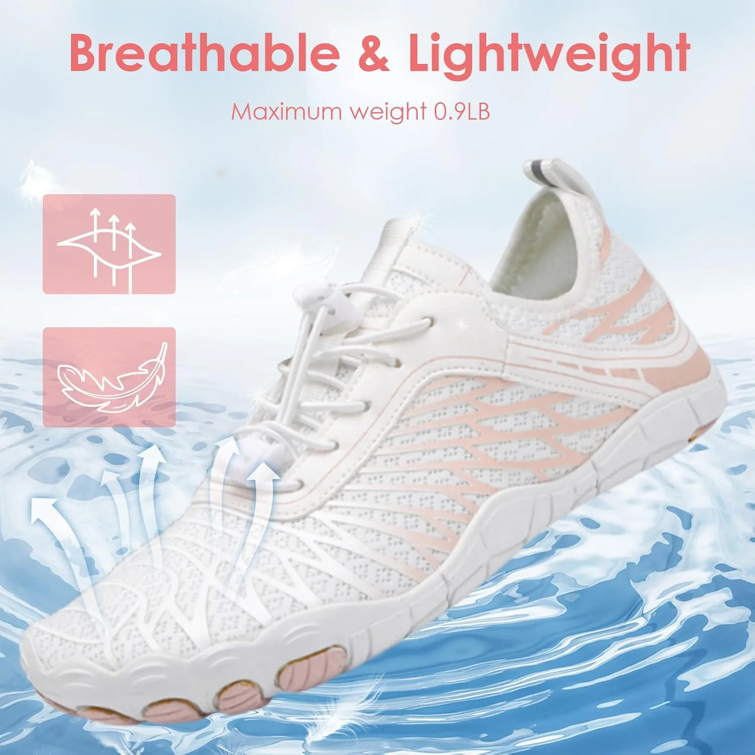 Hike Barefoot Shoes for Women & Men Breathable & Non-Slip Footwear Athletic Wide Toe Water Shoes