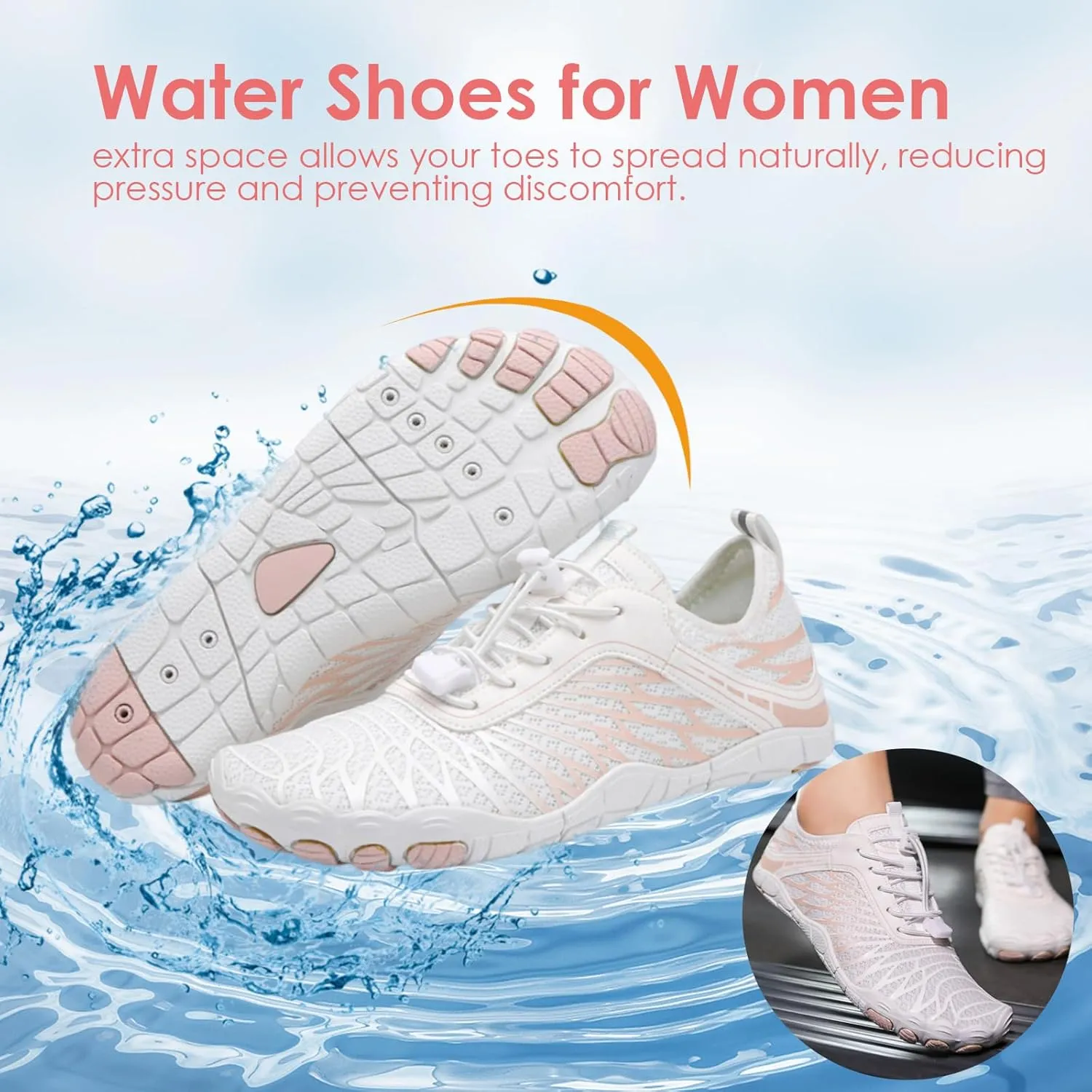 Hike Barefoot Shoes for Women & Men Breathable & Non-Slip Footwear Athletic Wide Toe Water Shoes
