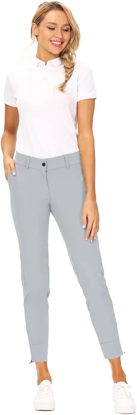 Hiverlay Womens pro Golf Pants Quick Dry Slim Lightweight Work Pants with Straight Ankle Also for Hiking or Casual Ladies