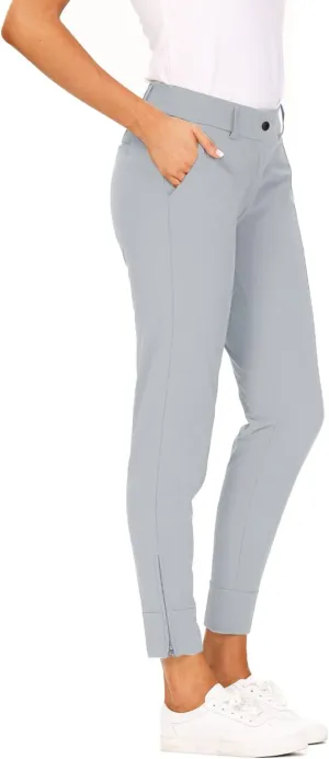 Hiverlay Womens pro Golf Pants Quick Dry Slim Lightweight Work Pants with Straight Ankle Also for Hiking or Casual Ladies