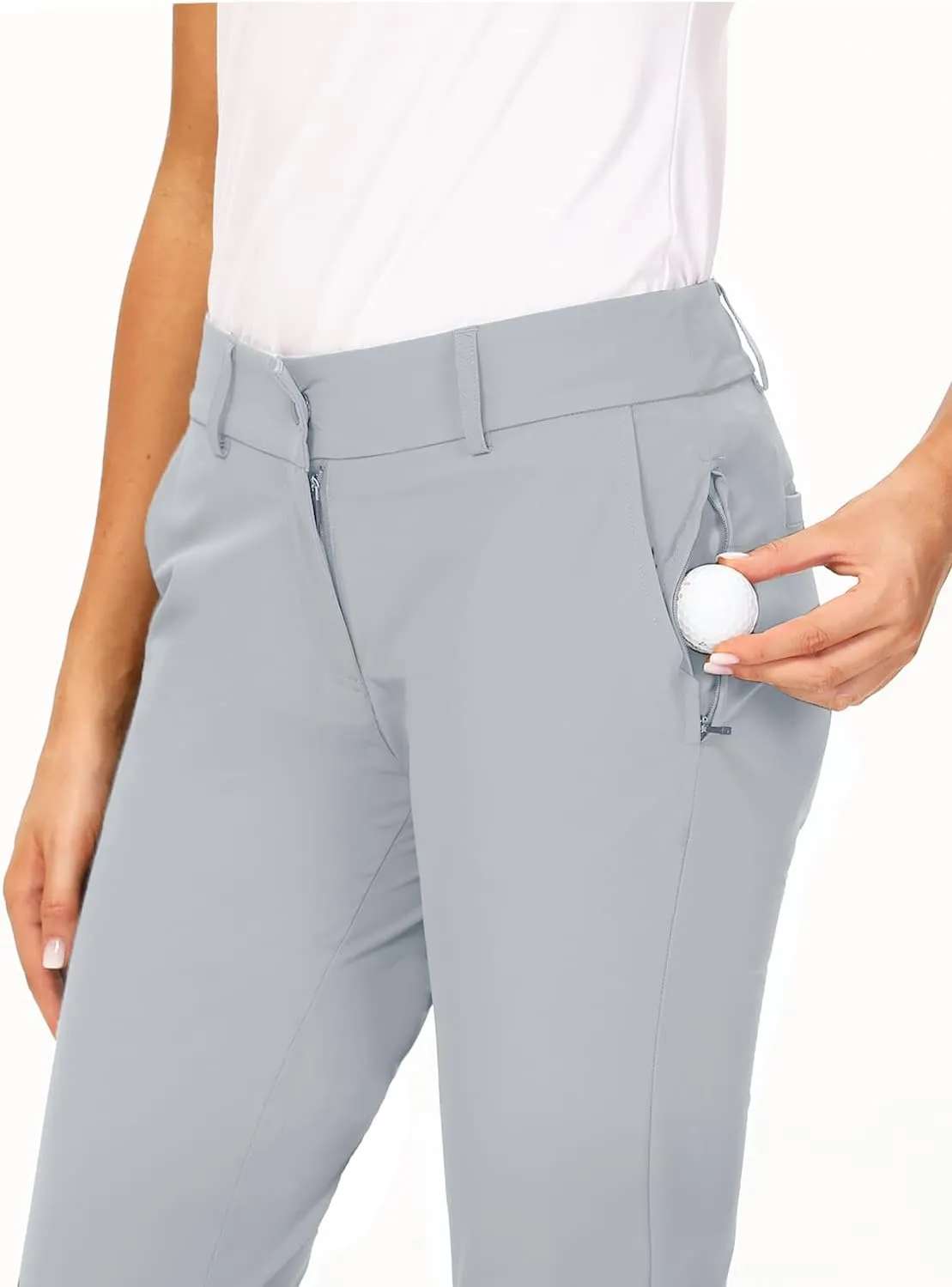 Hiverlay Womens pro Golf Pants Quick Dry Slim Lightweight Work Pants with Straight Ankle Also for Hiking or Casual Ladies