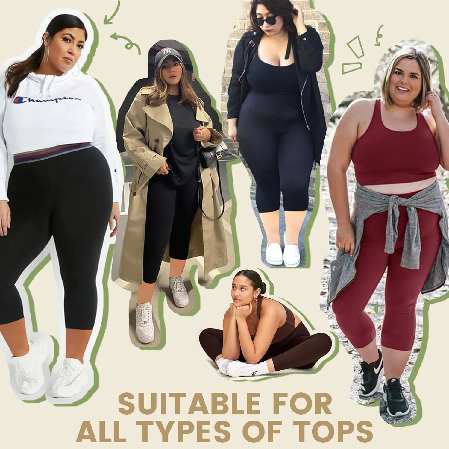HLTPRO 3 Pack Plus Size Leggings with Pockets for Women - Black High Waisted Tummy Control Soft Yoga Pants for Gym Workout