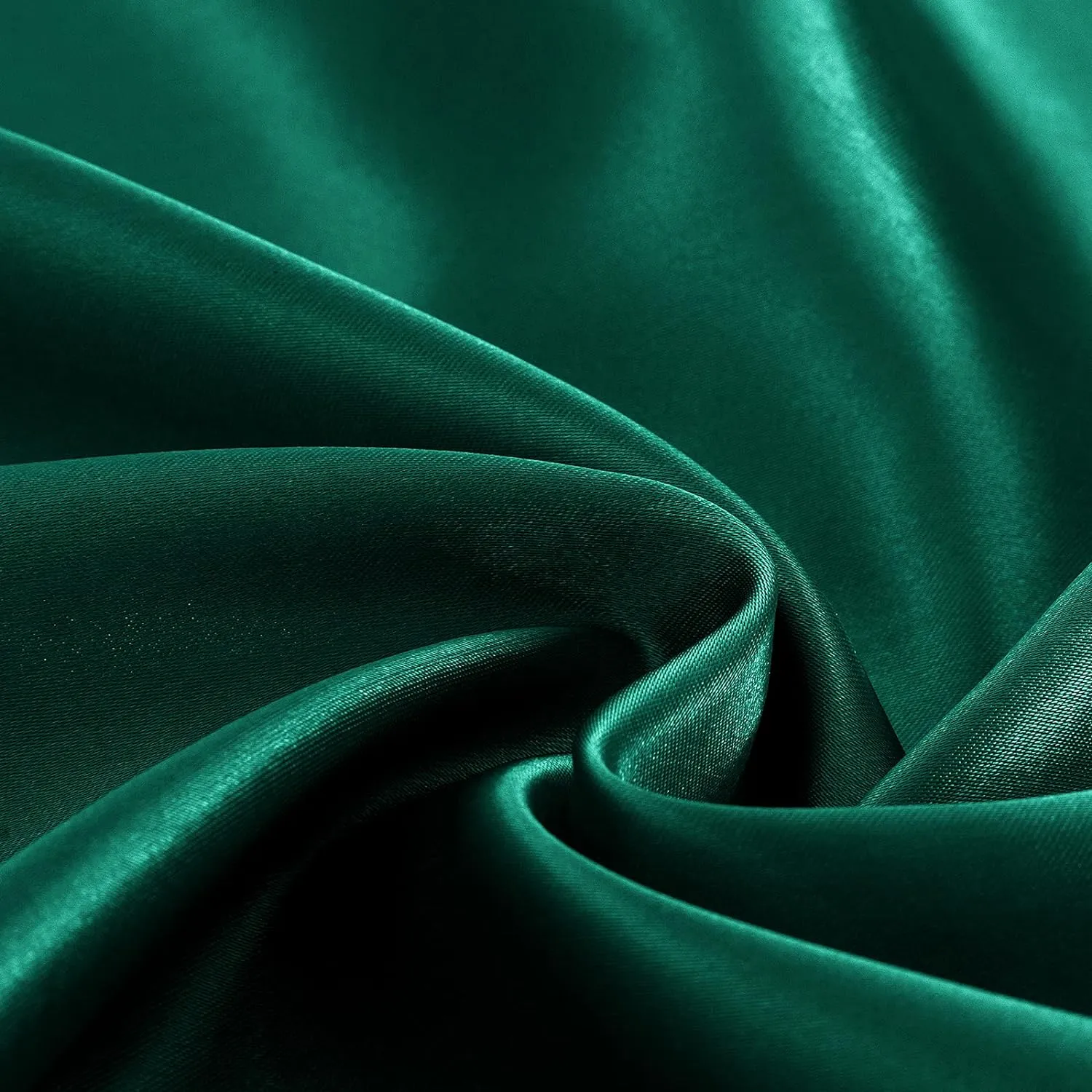 Homiest 4pcs Satin Sheets Set Luxury Silky Satin Bedding Set with Deep Pocket, 1 Fitted Sheet   1 Flat Sheet   2 Pillowcases (Queen Size, Blackish Green)