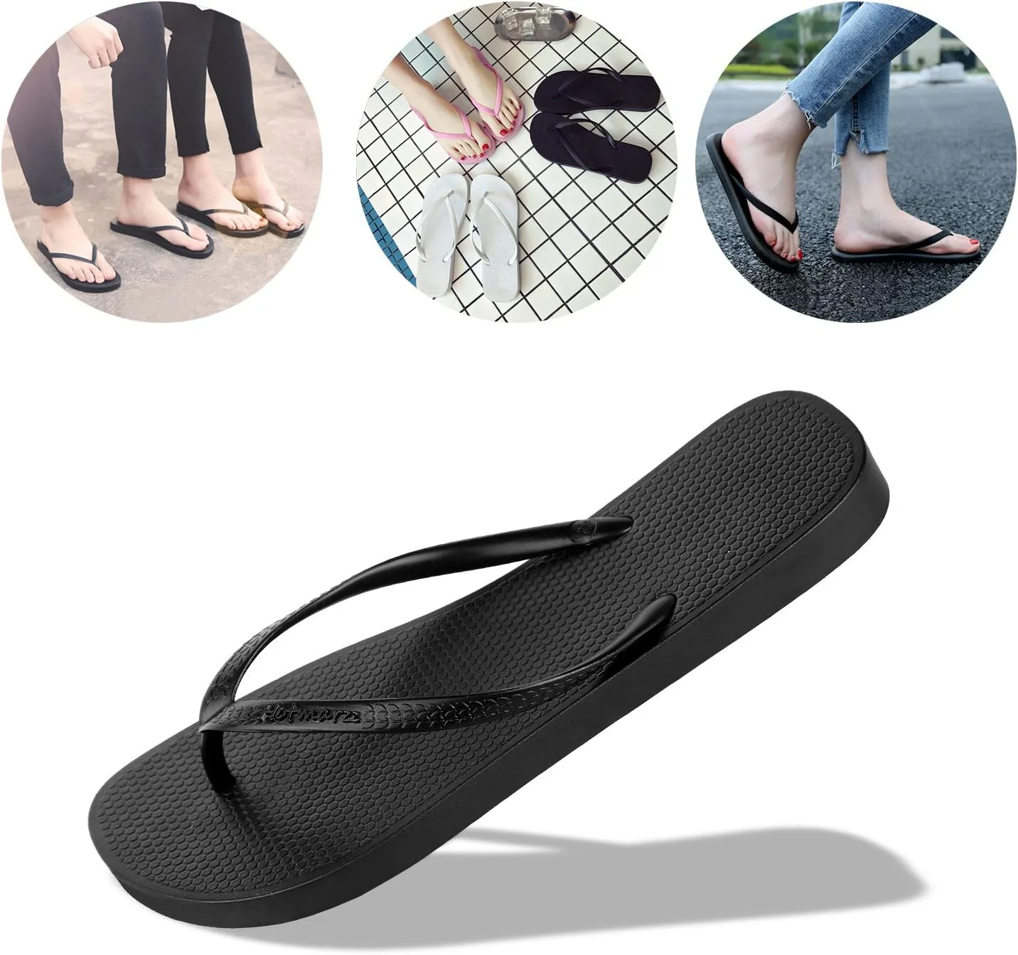 Hotmarzz Women's Slim Flip Flops Fashion Beach Slippers Flat Sandals