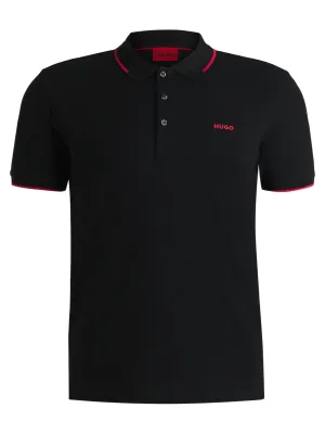 Hugo B.™ Stretch-cotton slim-fit polo shirt with printed logo