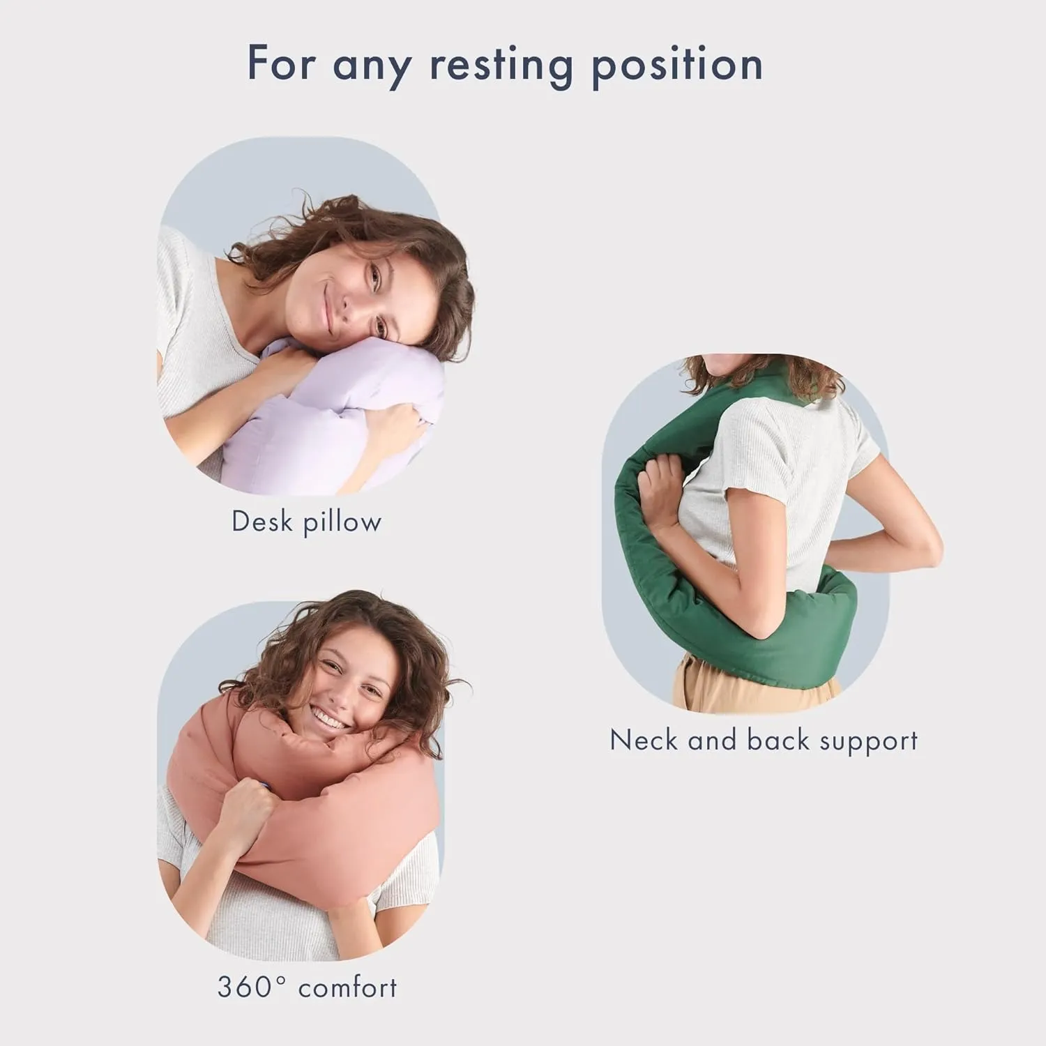 Huzi Infinity Pillow - Travel Neck Pillow - Versatile Soft 360 Support Scarf - Machine Washable - Home Travel Flight Road Trips Airplane Sleeping (Midnight Grey)