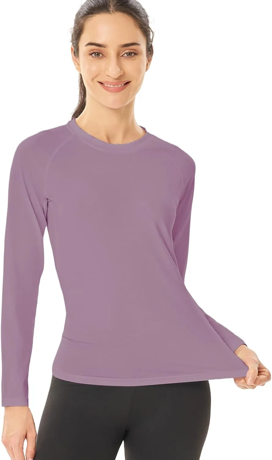 HYCOPROT 4 Pack Women's Compression Shirt Long Sleeve Workout Tops Quick Dry Baselayer Athletic T Shirt Gym Yoga Running