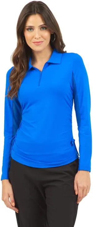 IBKUL Sun Protective UPF 50  Icefil Cooling Tech Adjustable Length Long Sleeve Polo 48000