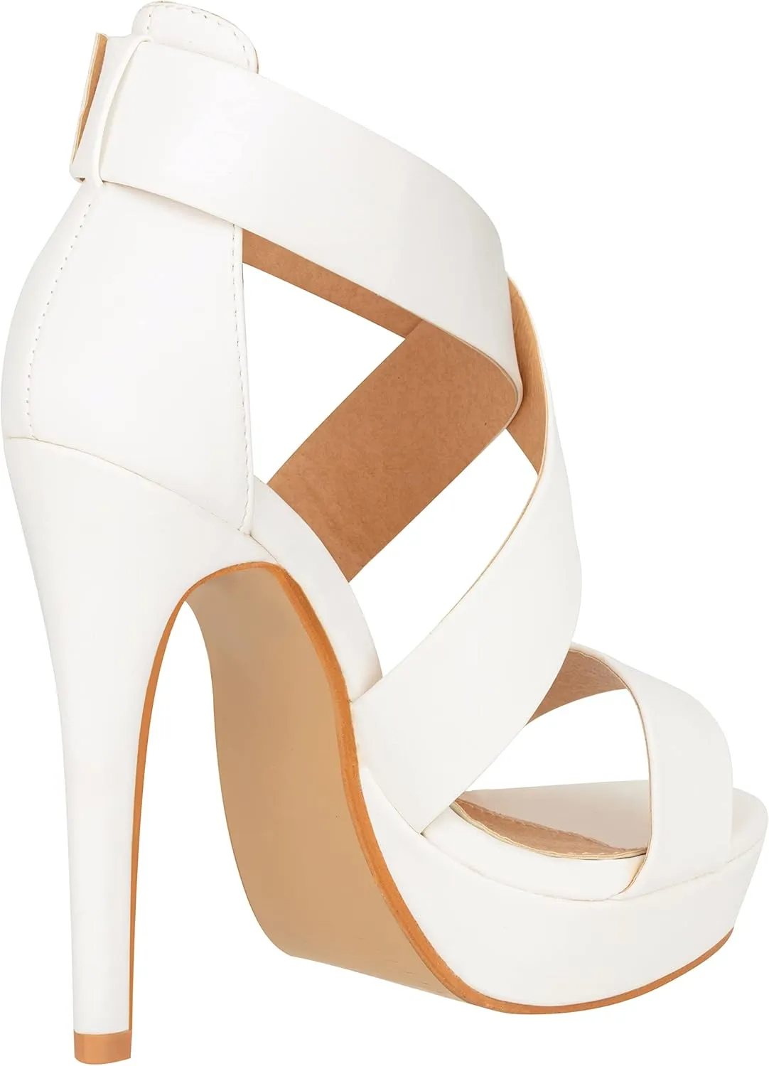 ILLUDE Women's High Heels Open Toe Ankle Strap Stilettos Platform Sexy Party Heeled Sandals – Cake