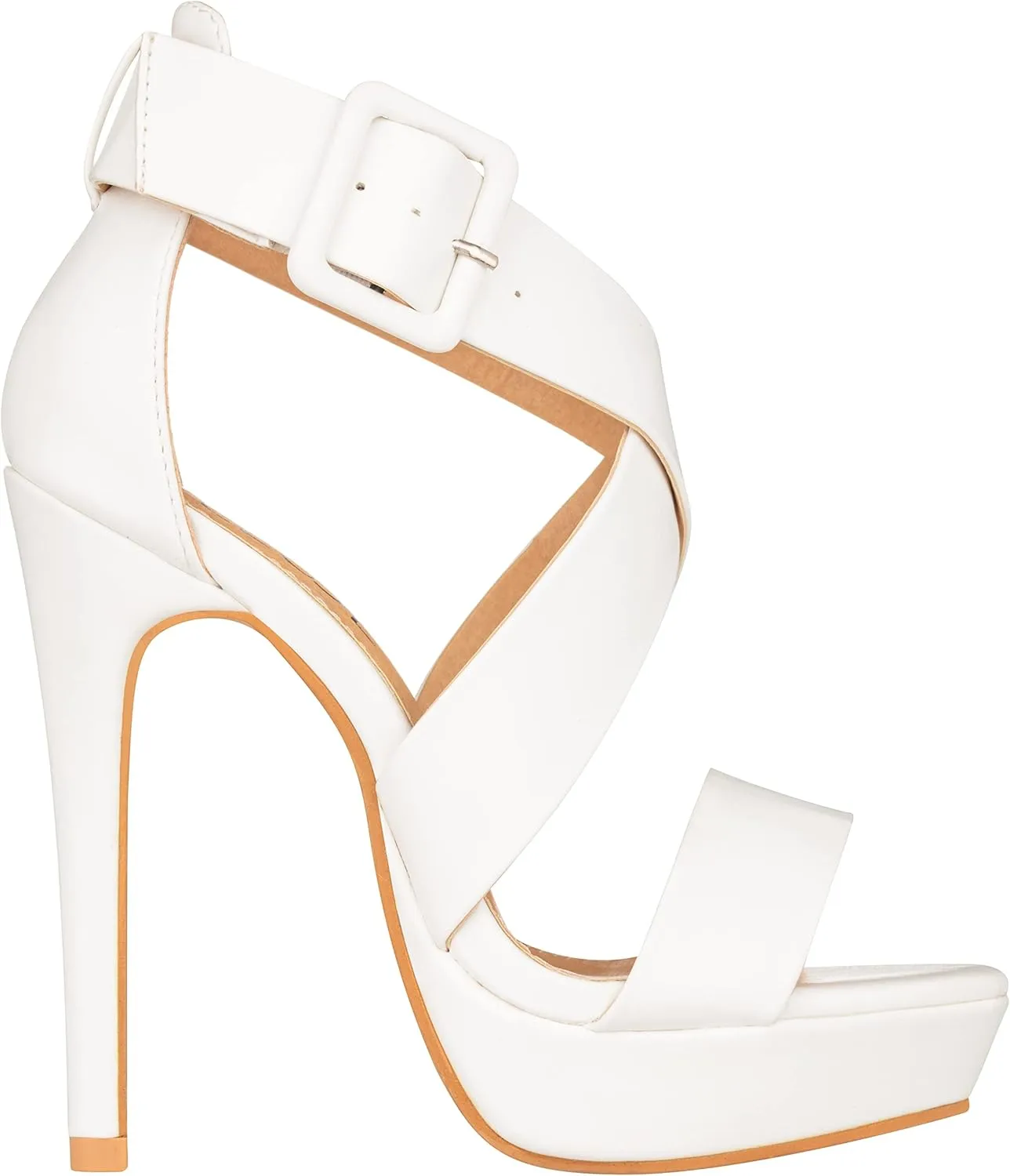 ILLUDE Women's High Heels Open Toe Ankle Strap Stilettos Platform Sexy Party Heeled Sandals – Cake
