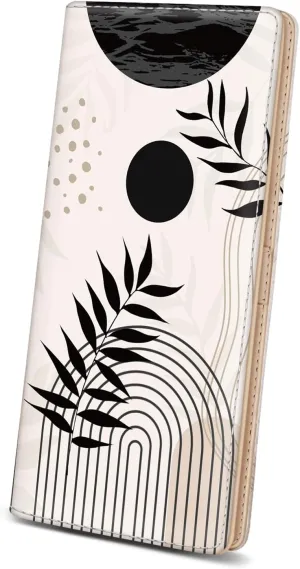 Immaturus Abstract Art Leaf Womens Wallet, Slim Thin RFID Blocking Card Wallets, Bifold PU Leather Credit Card Holder Organizer, Cash Clutch Long Billfold with Zipper Coin Pocket Ladies Girls Gift