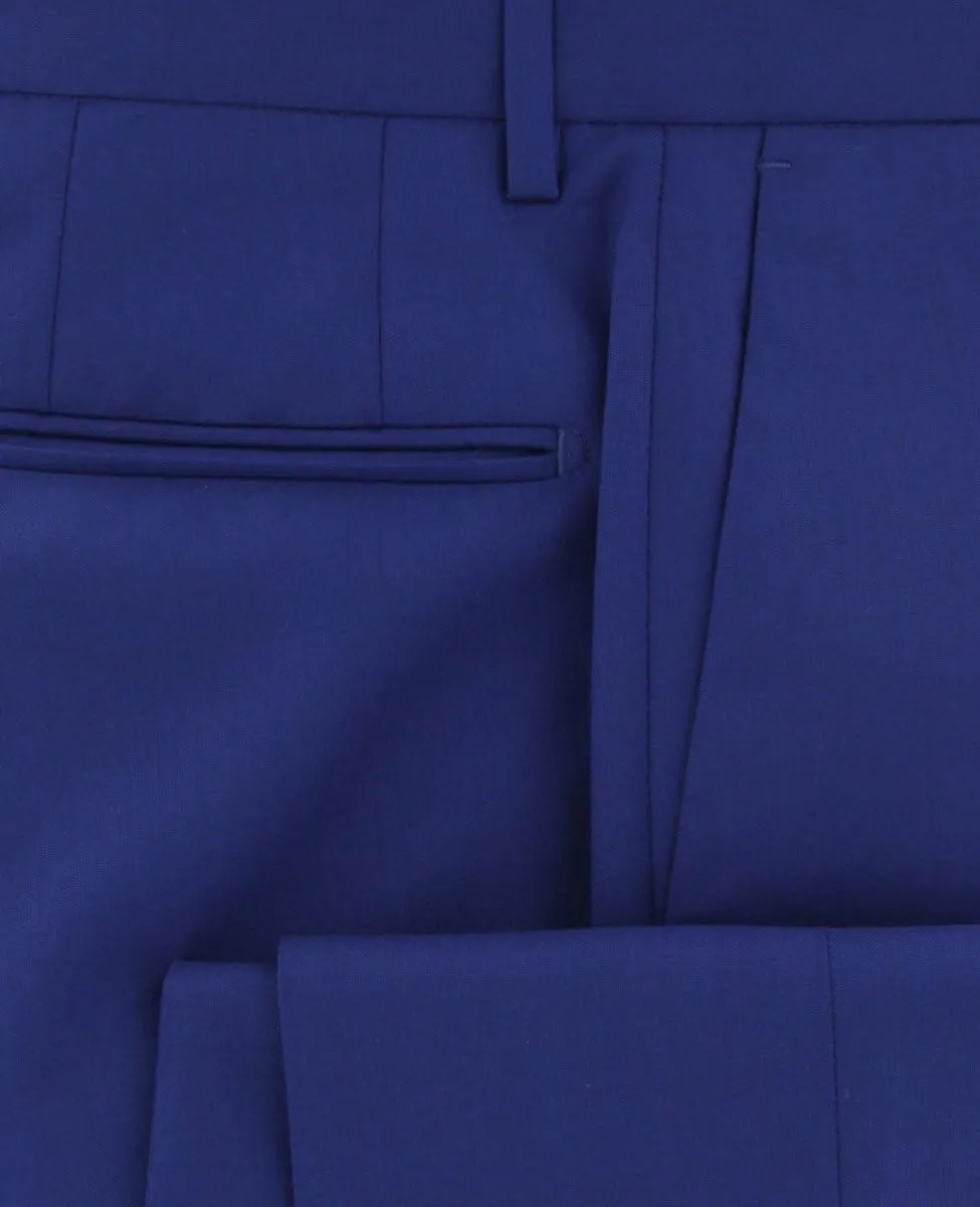 Incotex Blue Solid Pants - Slim