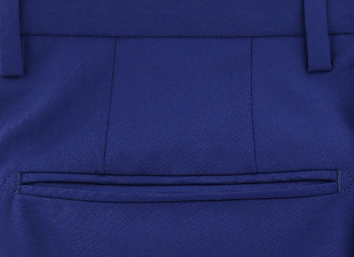 Incotex Blue Solid Pants - Slim