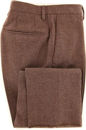 Incotex Brown Melange Wool Blend Pants - Slim