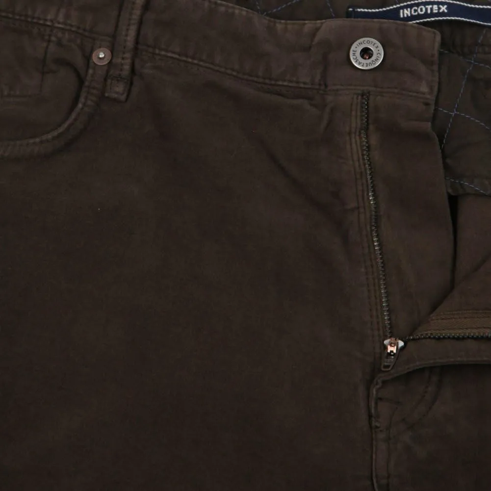 Incotex Brown Solid Pants - Slim