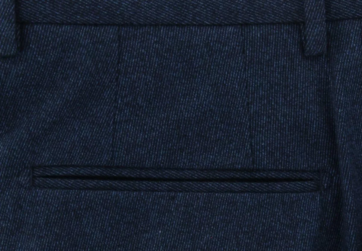 Incotex Dark Blue Melange Pants - Slim