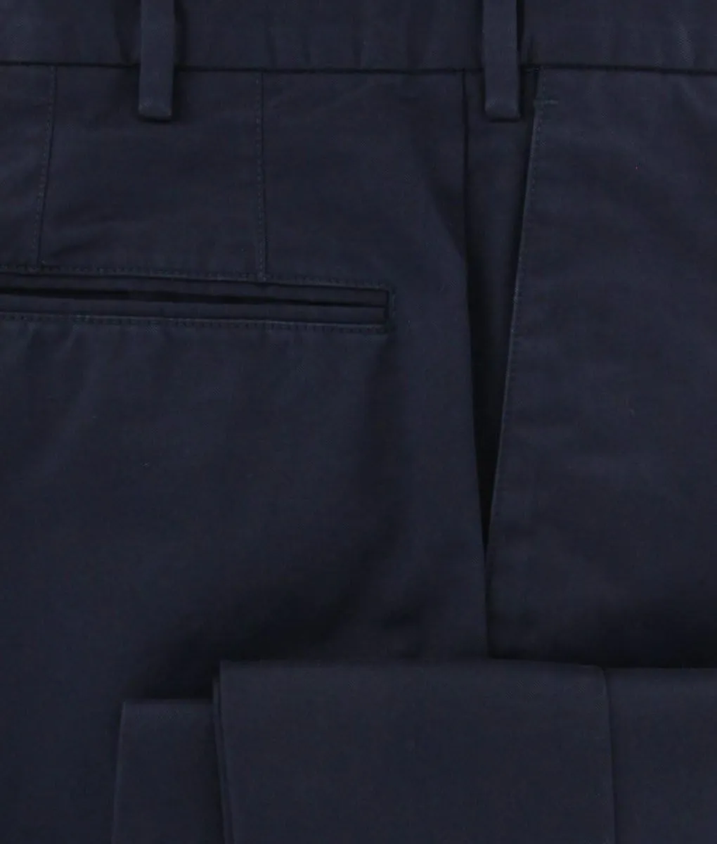 Incotex Navy Blue Solid Pants - Slim