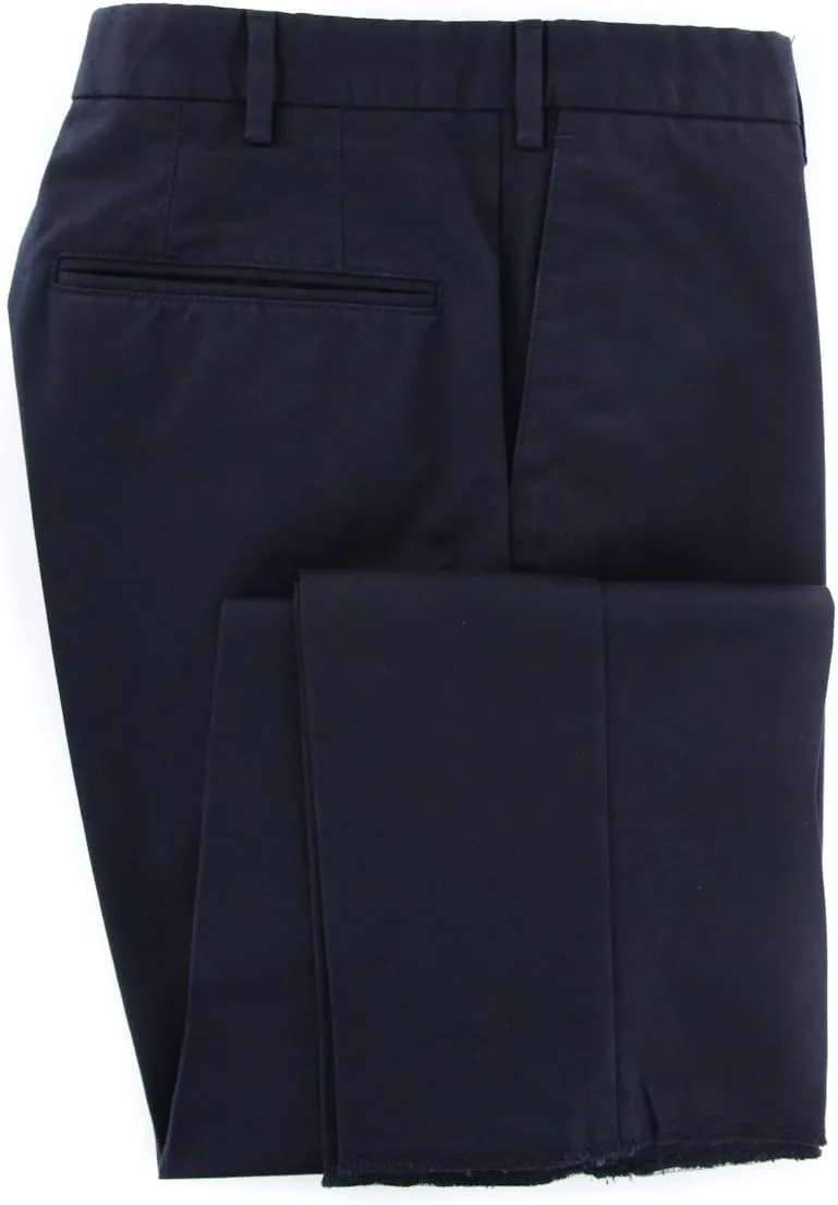 Incotex Navy Blue Solid Pants - Slim