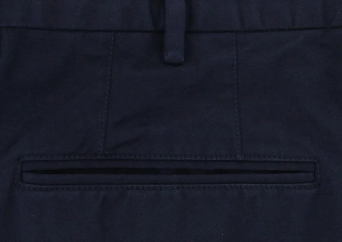 Incotex Navy Blue Solid Pants - Slim
