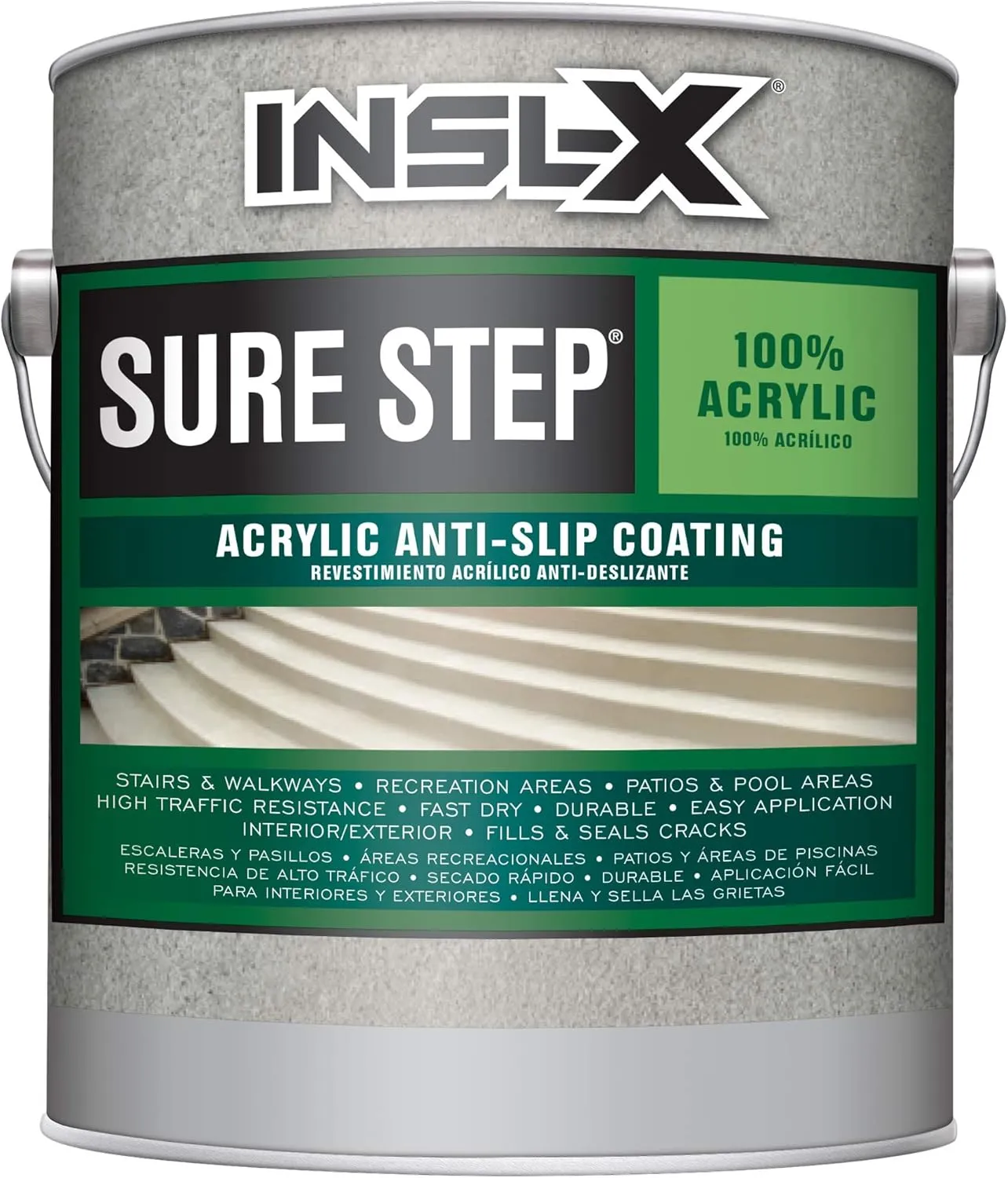 INSL-X SU011009A-01 Sure Step Acrylic Anti-Slip Coating Paint, 1 Gallon, White