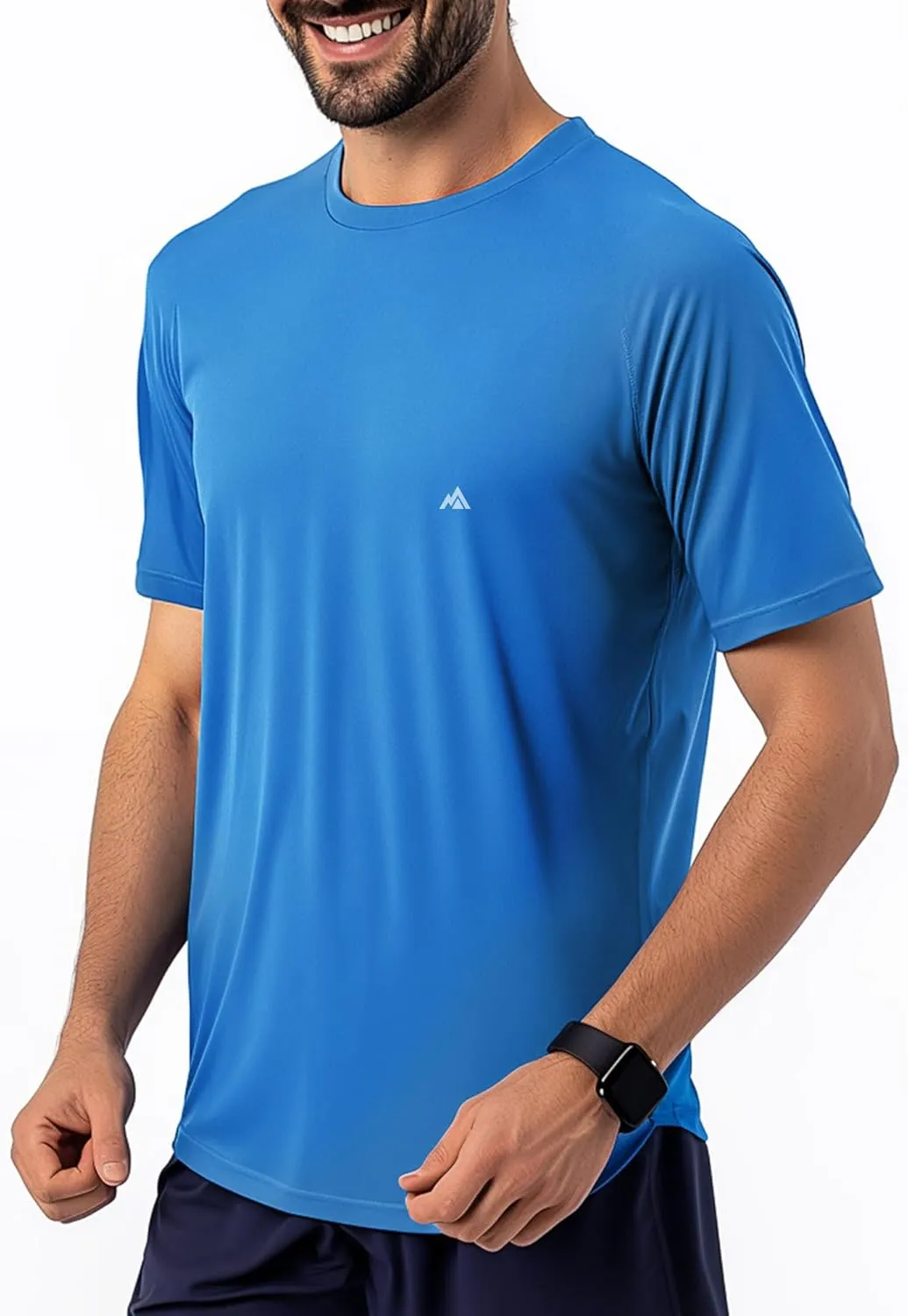 Instant Cooling Quick Dry Workout Shirt for Men Coolmax Moisture Wicking Performance Crew Neck Running Comfort