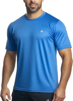 Instant Cooling Quick Dry Workout Shirt for Men Coolmax Moisture Wicking Performance Crew Neck Running Comfort
