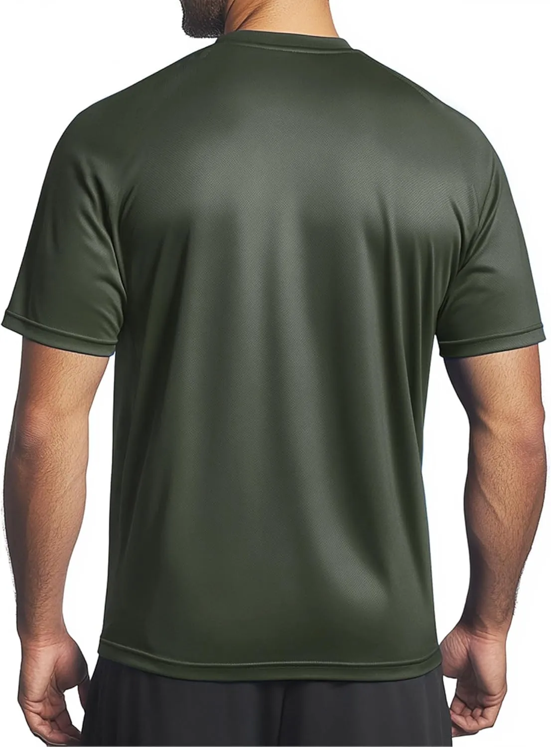 Instant Cooling Workout Shirt Coolmax Moisture Wicking Crew Neck Men Summer Running Comfort Fit