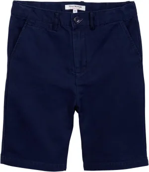 Isaac Mizrahi Boy's Slim Fit Flat Front Adjustable Waist 100% Cotton Shorts- Colors